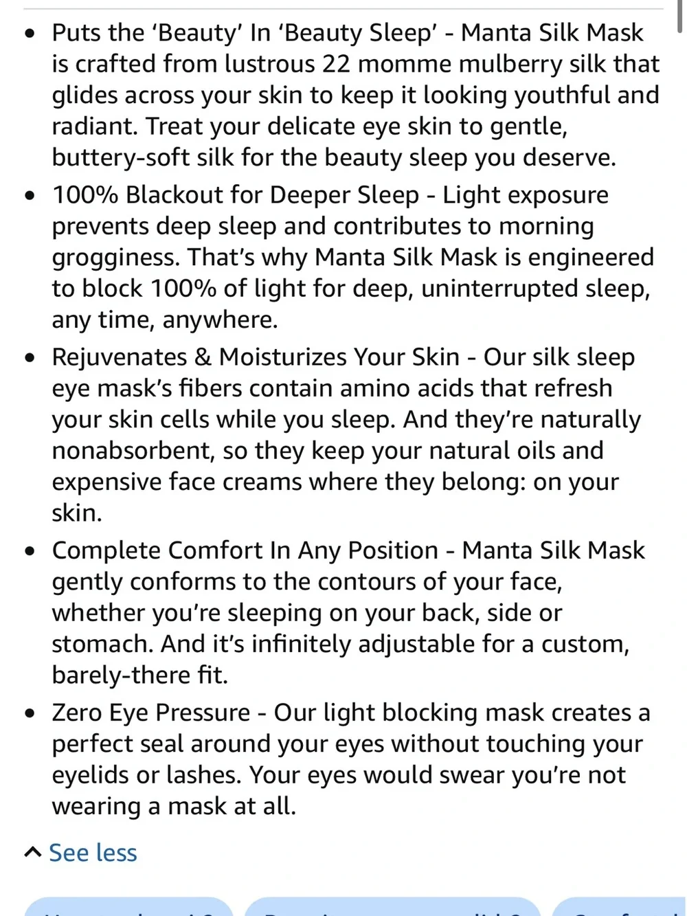 New Manta Silk Sleep Mask - 100% Blackout, Premium Silk